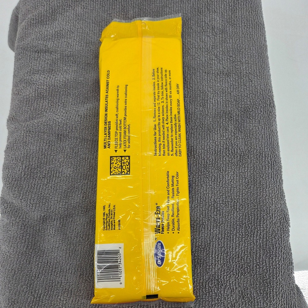 Dr Scholls Warm-Eze Fleece Insoles Mens Size 7-12 Trim To Fit Winter Inserts NEW - Picture 2 of 2